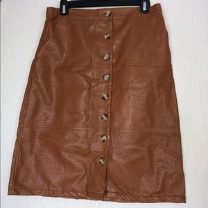Faux Leather Skirt